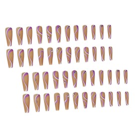 Ipetboom 48pcs Flat-head Trapezoidal Armor Number Number Stickers False Nails Fingernail Decors False Nail Stickers Fake Nail Patches Full Cover Fake Nails Nail Art Decor Accessories Resin