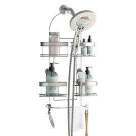 Zenith Expandable Handheld Shower Head/Large Bottle Caddy, Stainless Steel
