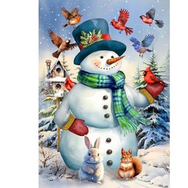 Briarwood Lane Snowman and Birds Garden Flag