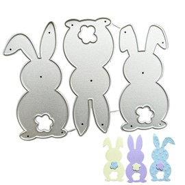 Osterhase Metall Stanzformen Schablone,Bunny Cutting Schablone,Kaninchen Ostern Stanzschablone,Ostern DIY Stanzschablone,Metallisches Material,für Bastelarbeiten, Scrapbooking,Karten.