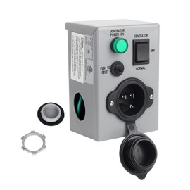 OPL5 OPL5 15Amp Generator Transfer Switch,125V NEMA 5-15P Pre Wired Pre Punched Detachable Holes, Weatherproof Manual Transfer Switcher with Circuit Breaker for Indoor Outdoor Emergency Use,ETL Listed