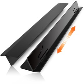 Stove Gap Covers,Stove Gap Filler Stainless Steel,13.8'' to 27.5'' Adjustable Length (2PCS),Range Trim Kit,Oven Guard Between Stovetop and Counter,Easy to Clean Heat Resistant,Black