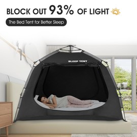 YAVIL ONE-Click Bed Tent Bed Canopy Full Size,Portable Sleeping Tent Breathable Indoor Tent Privacy Large Space with 3 Doors for Kids and Adult