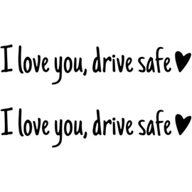 2Pcs Black I Love You Driving Safe Mirror Sticker, Drive I You Rearview Decal, I Love You Drive Safe Sticker, Rear View Mirror Decal, Car Stickers Decal，Bumper Stickers, Decals and Magnets