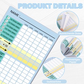 jiawaggag Pack of 3 Large A6 Replacement Pad for Children Original Yatzy Block Game Block Dice Poker Dice Game Set 10.5 x 14.8 cm Family Games