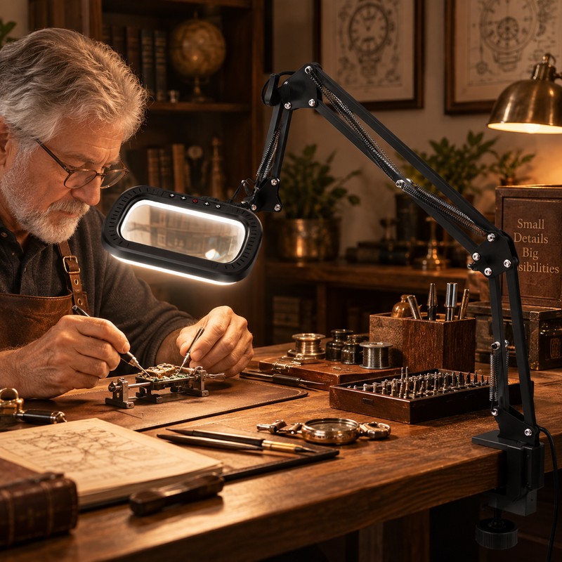 3X Magnifying Glass Lamp for Reading, Crafting or Close-Up Work
