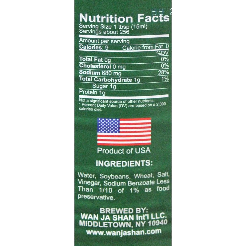 Wan Ja Shan Less sodium soy sauce 1 Gallon