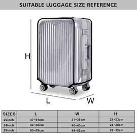 Pack of 3 Transparent Suitcase Protective Covers, 20 + 24 + 28 Inches, PVC Luggage Cover, Waterproof Suitcase Cover, Travel Suitcase Protective Cover, Transparent Cover, transparent, Transparent