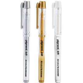 White Gold Silver Gel Pens 1.0mm Ballpoint Pen Highlighter for Art Drawing Sketching Writing - 3 colors