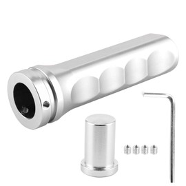 Handbrake Handle Sleeve , Akozon Aluminium Universal Handbrake Handle Sleeve Anti-Slip Protector Hand Brake Cover Accessory for Auto Car(A(Silver）)