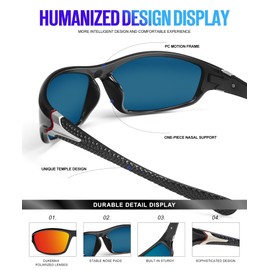 OUKEMAX Polarized Sunglasses-for-Men-Women Sports Mens-Sunglasses: Wrap Around Sun Glass UV400 for Running Fishing 3 packs