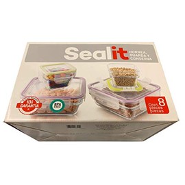 Made in Mexico Hornea Guarda Y Conserva PYR-O-RAY 8 Piece Glass Food Container Set Baking Utility Dish With Lids