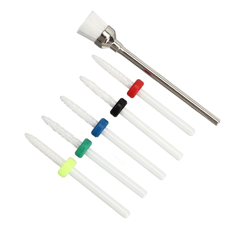 6 Pcs Ceramic Nail Drill Bit Set Drill Bits for