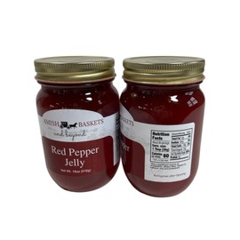 Amish Red Hot Pepper Jelly Non GMO All Natural Vegan - 18 oz - 2 Jars