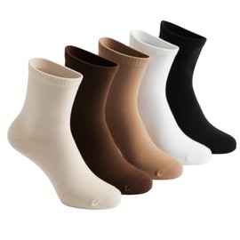 Sunolkie Socks Women Ankle, Seamless Solid Color Sock | 5 Pairs Ladies Girls Cotton Socks | US 5-7.5