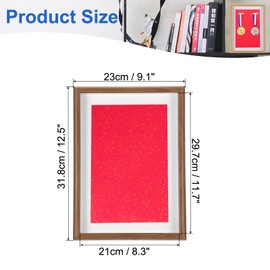 PATIKIL Medal Display Case, 2 Medals Display Frame Medal Shadow Box Sports Medal Display Picture Frame for Marathon Swimming Triathlon, Red Base Rosewood A4