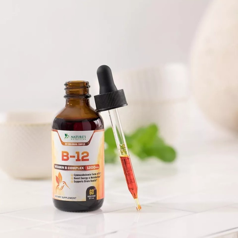 Vitamin B12 Sublingual Liquid Drops 1200mcg Natural Energy Booster (2