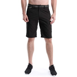 OCHENTA Men's Lightweight Quick Dry Cargo Shorts Casual with Zipper Pockets Expandable Waist Outdoor Hiking Black 38