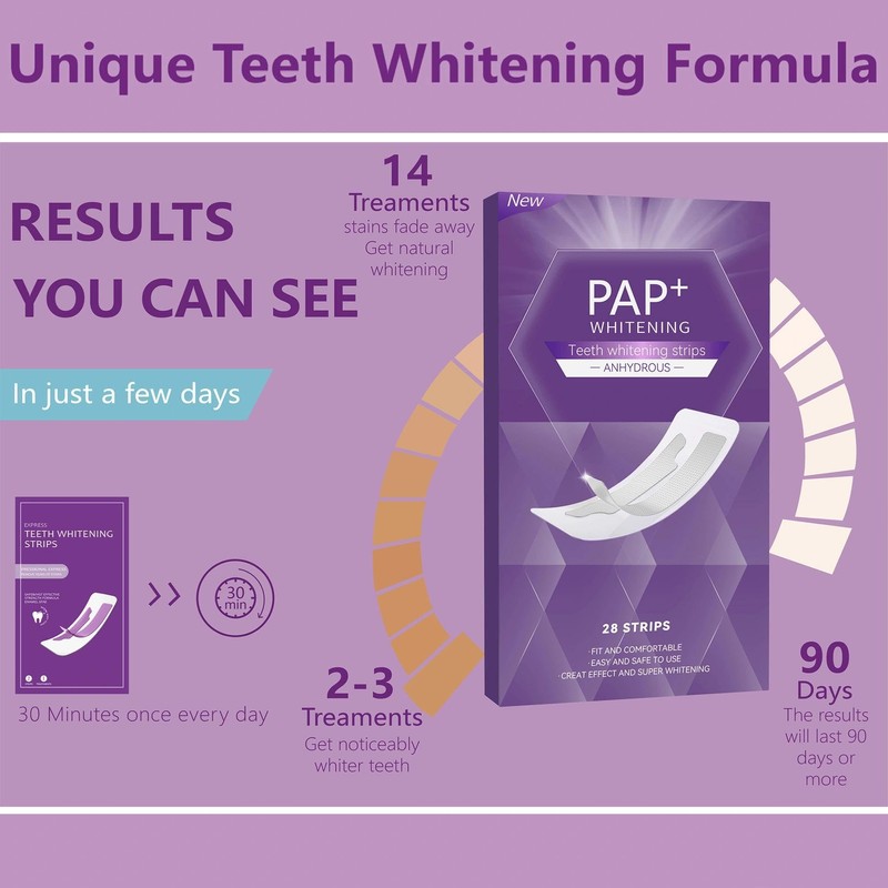 Teeth Whitening Strips Fast Acting for Removing Smoking, Coffee, and