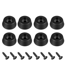 8Pcs Speaker Isolation Pads with Stainless Steel Screws Heavy-Duty Rubber Feet for Subwoofer, Guitar Amps, Furniture, Turntables, Cutting Boards, Cabinets 0.98“ W x 0.47” H (Black)