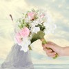 Simulation Wedding Bouquet Beautiful Bridal Holding Flower Wedding DecorationPink