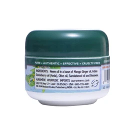 Auromere Ayurvedic Neem Balm - All Natural Rosacea, Eczema And Psoriasis Cream for Face and Body - Contains 34% Neem Oil for Skin - Soothes Dry, Itchy or Sensitive Skin and Reduce Redness - 2oz