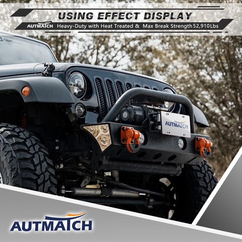 AUTMATCH D Ring Shackle Mount with Backer Plate (2 Pack)