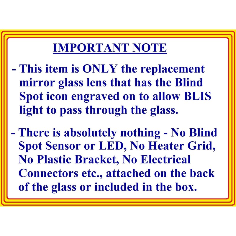 Replacement Blind Spot Mirror Glass with Full Size Adhesive for