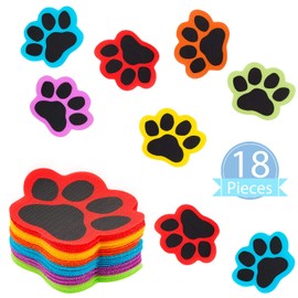 Outus 18 Pcs Paw Carpet Markers Spots for Classroom 5'' Paw Prints Carpet Dots Line up Sitting Spot Floor Rug Back to School for Teacher Supplies Classroom Decoration (Classic)