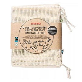Organic Cotton Fruit and Vegetable Bags - Pack of 2, White