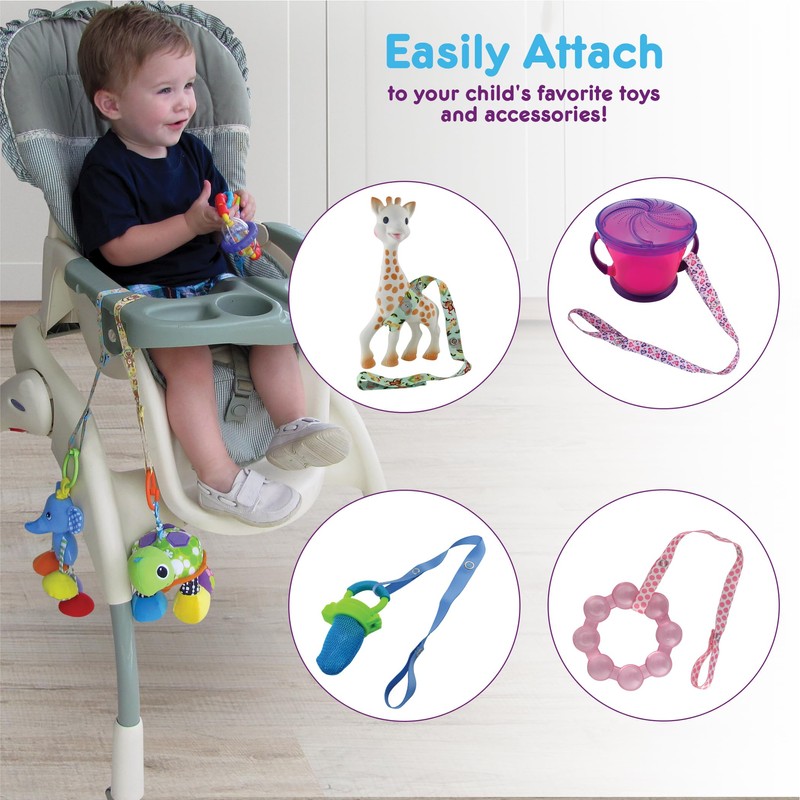 PBnJ baby Toy Saver Strap Holder Leash Secure Accessories Dino/Purple/LtBlue/Green
