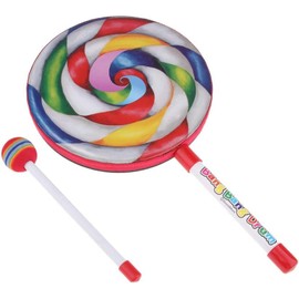 Lollipop Drum Kids Drum Hand Drum Musical Instrument Toy (6")