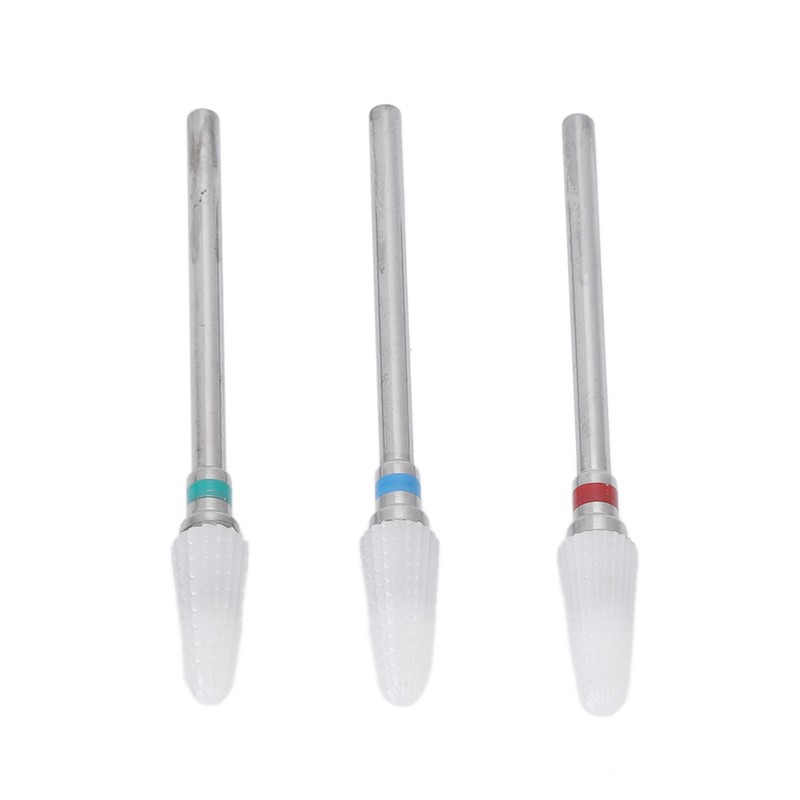3pcs Ceramic Nail Drill Bit Set Gel Removal Nail Polishing