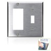 Leviton 2-Gang 1-Toggle, Decora/GFCI Device Combination Wallplate, Device Mount, S126,