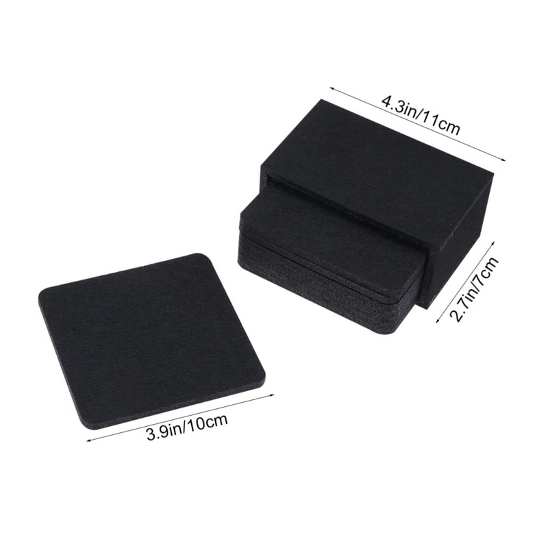 ABOOFAN 8pcs Black Water Absorption Felt Coasters Thickened Nonwoven Insulation