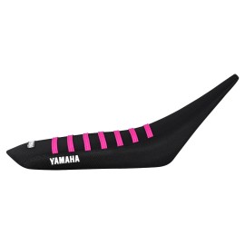 Yamaha YFZ 450 Gripper Seat Cover  2004-2013  all BLACK/ PINK ribs LOGO #200