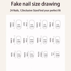 Short Oval Press on Nails with Nail File & Jelly Glue, 24pcs Glitter Cat Eye Nail Art Artificial Full Cover, DIY Manicure Supplies for Women Girls