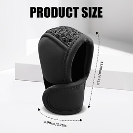 HQRNYP Car Gear Shift Cover, Shift Knob Cover, Leather Automotive Stick Shifting Handle Knobs Protector, Auto Decoration Accessories Anti-Slip Handbrake Shifter Cover for Car SUV Truck (Black)