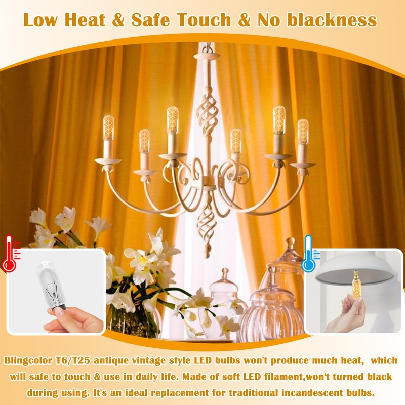 BLINGCOLOR Dimmable E12 LED Edison Candelabra Bulbs 40 Watt Equivalent,