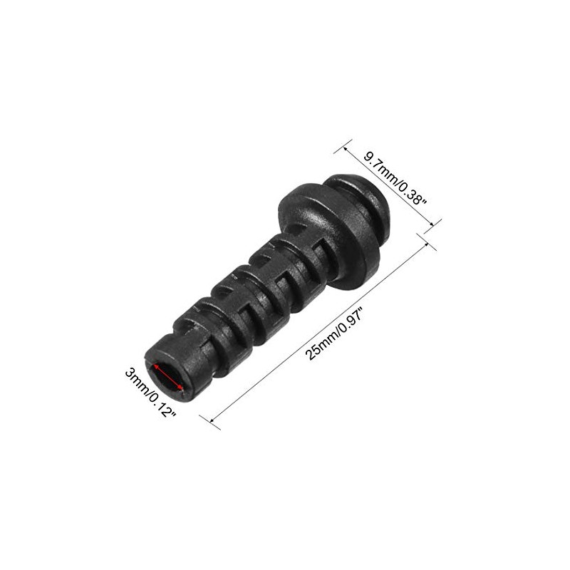 sourcingmap 10pcs 3mm Inner Dia PVC Strain Relief Cord Boot