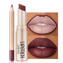 Lip Liner And Lipstick Set, Lip Stain Lipsticks For Women Long Lasting,High Pigmented Lip Stick Non-Stick Cup,Beauty Cosmetics Makeup Gift For Girls Women (#C01, One Size)