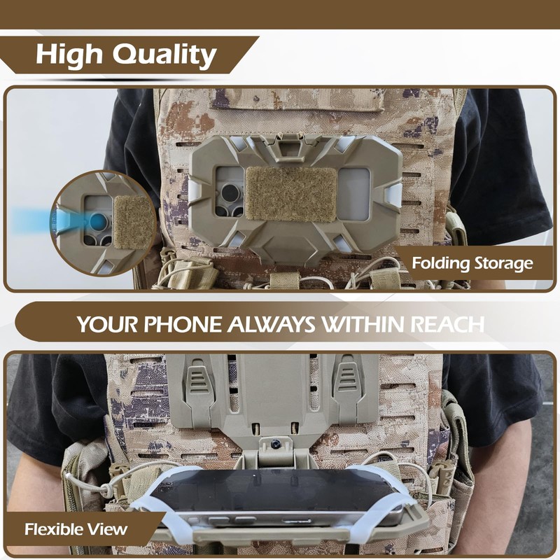 PAASTAI Tactical Plate Carrier Vest Accessories Phone Holder，Molle Vest Attachments