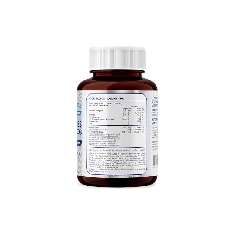 MegaBiotic Probióticos 120 Billones y 17 Cepas60 cápsulas536mg pporción