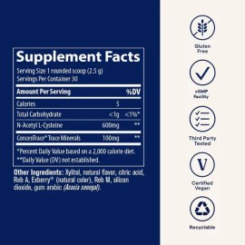 Trace Minerals NAC N-acetil-L-cisteína Polvo Sabor Sandía 75g Suplemento