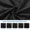 Boho Shower Curtain – Tufted Chevron Striped Fabric, Waterproof and