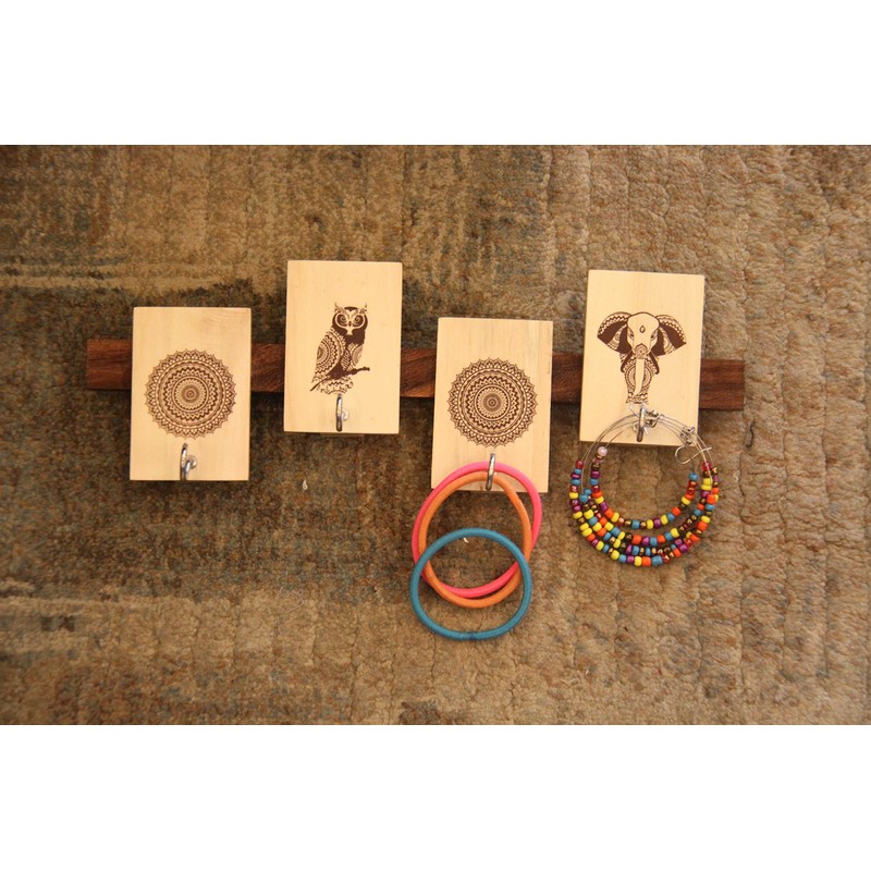 IVEI Mandala Project Animal Key Holder - Solid Wood Key