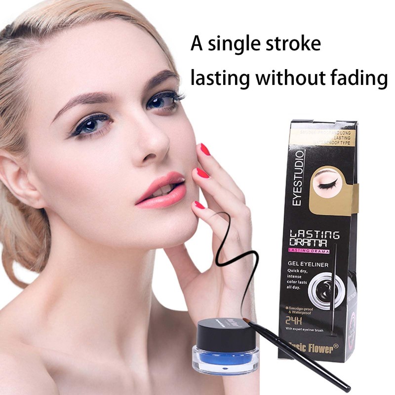 2Pcs Waterproof Eyebrow & Eyeliner Gel - 2 Colors, Long-Lasting