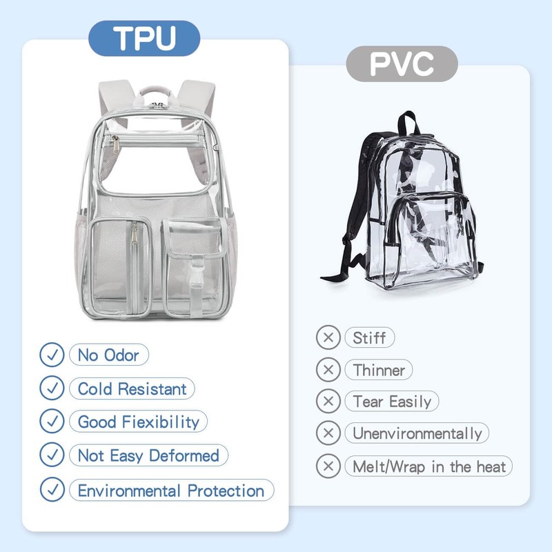 Cusangel Heavy Duty Clear Backpack Clear BookBag,Stadium backpack 16 x11