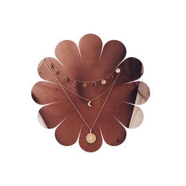 Xduargs Boho Layered Sun Moon Necklace Vintage Sequins Moon Pendant Necklace Gold Celestial Sun Choker Necklace Multilayer Sun Moon Chain Necklace Jewellery for Women and Girls, Zinc