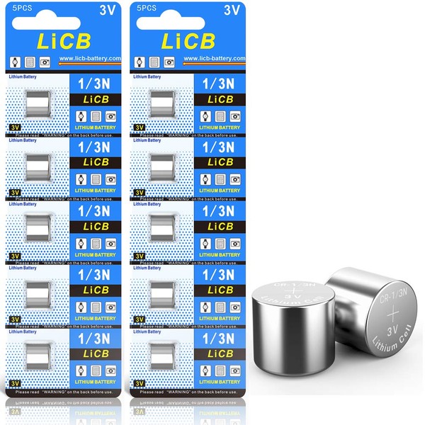 LiCB 10 Pack CR1/3N Battery 3V Lithium CR 1/3N Batteries